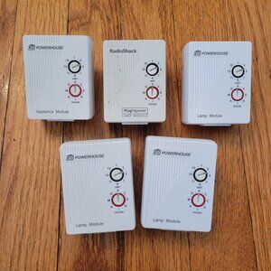 5 X10 Powerhouse RadioShack Plugn Power Appliance Lamp Modules